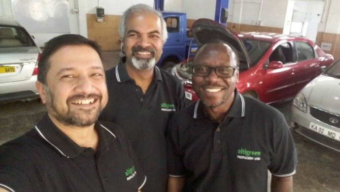 Altigreen Co-founders Amitabh Saran, Shalendra Gupta and John Bangura