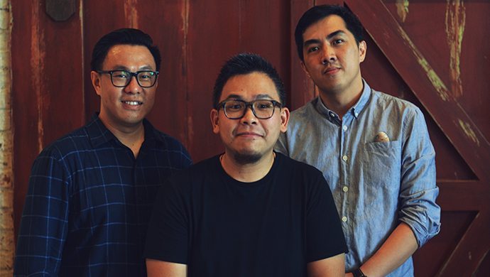 From the left - Willson Cuaca (East Ventures), Erwin Santoso (Flock Creative Director), Ivan Hady Wibowo (Flock CEO)