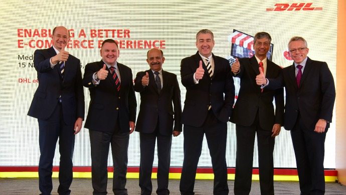 DHL eCommerce's top executives at a press briefing in Mumbai