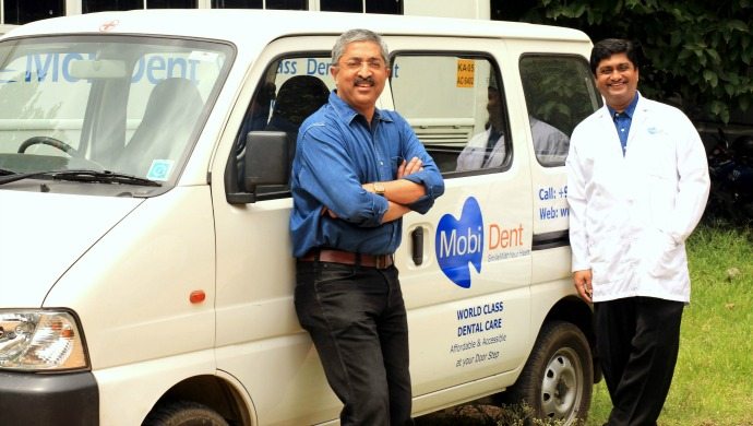 MobiDent Co-founders Vivek Madappa (L) and Dr. Devaiah