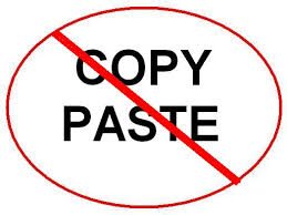 no to copy and paste