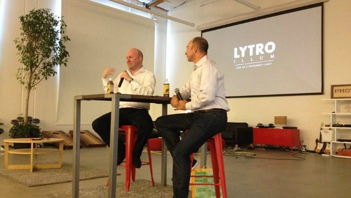 Marc Andreessen (L) with Lytro CEO Jason Rosenthal