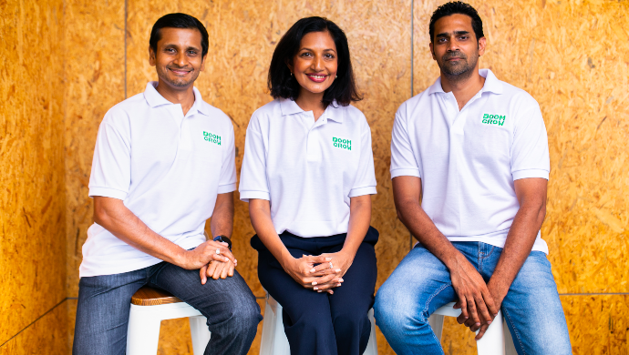(L-R) BoomGrow co-founders Murali Desan, Jay Desan and Shan Palani
