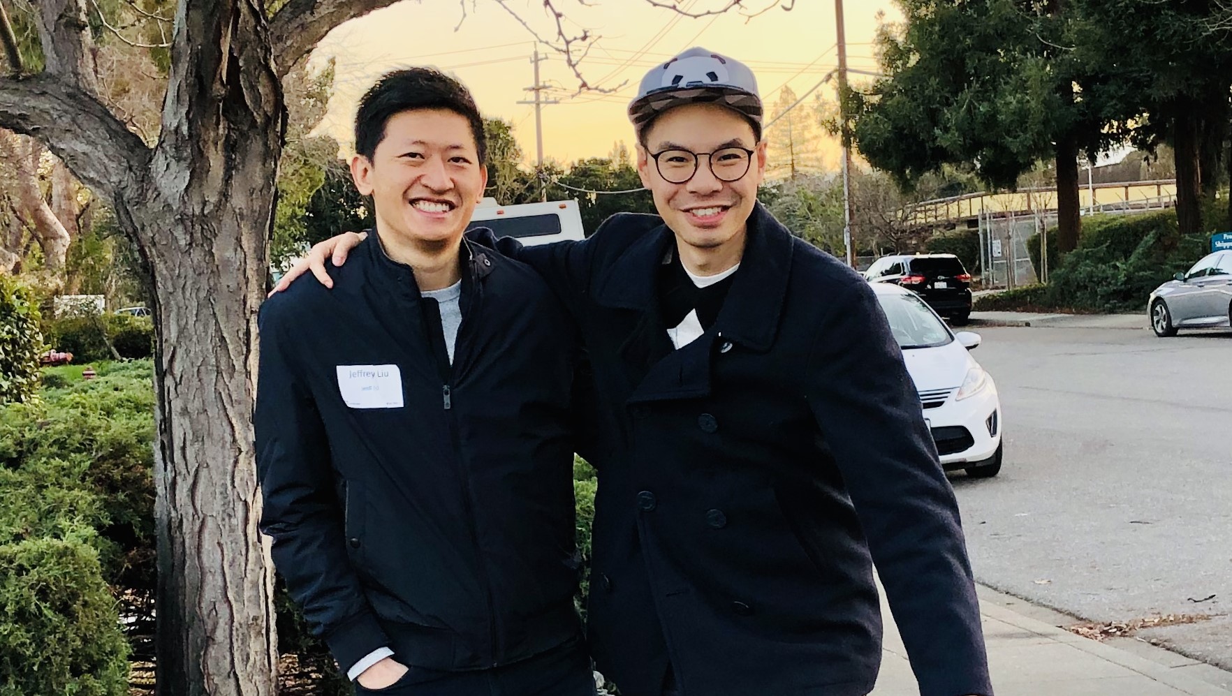 Jeffrey Liu and Justin Louie with Y-Combinator sign